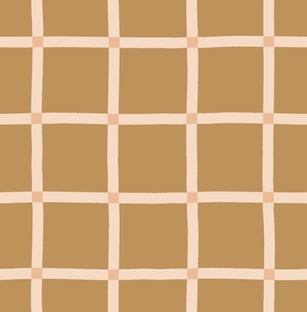 Windowpane Check Pink on Ocre