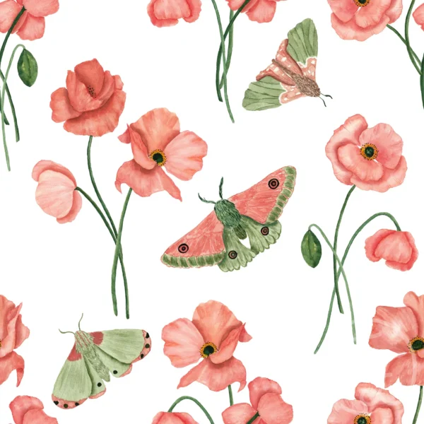 Poppies and Moths