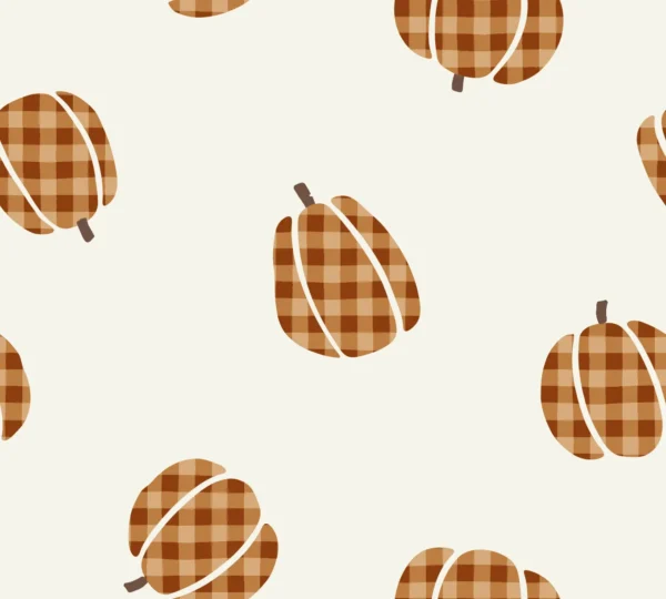 Spaced Out Gingham Pumpkins Orange Small