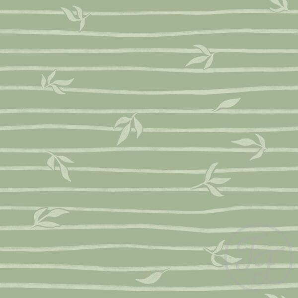 Leafy Stripes Light Green on Green