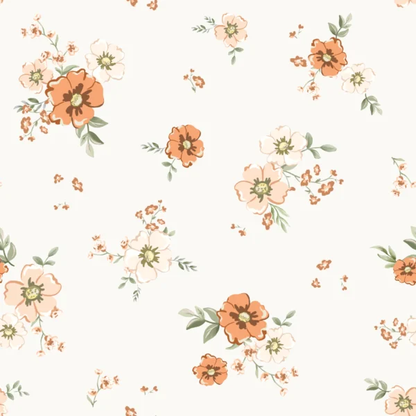 Floral Lori Orange Offwhite