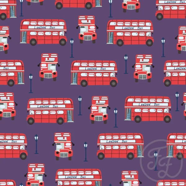 London bus in dirty purple