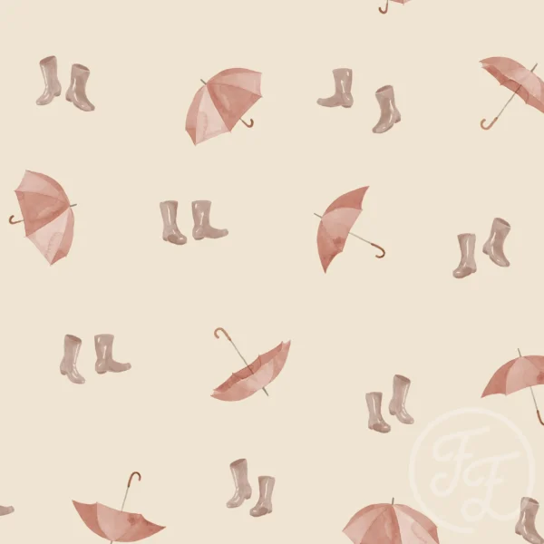 Rainboots & Umbrellas Almond