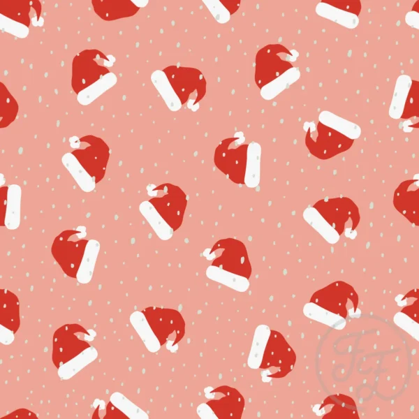 Christmas hats in peachy pink
