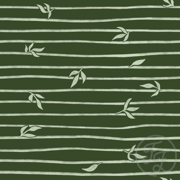 Leafy Stripes Dark Green