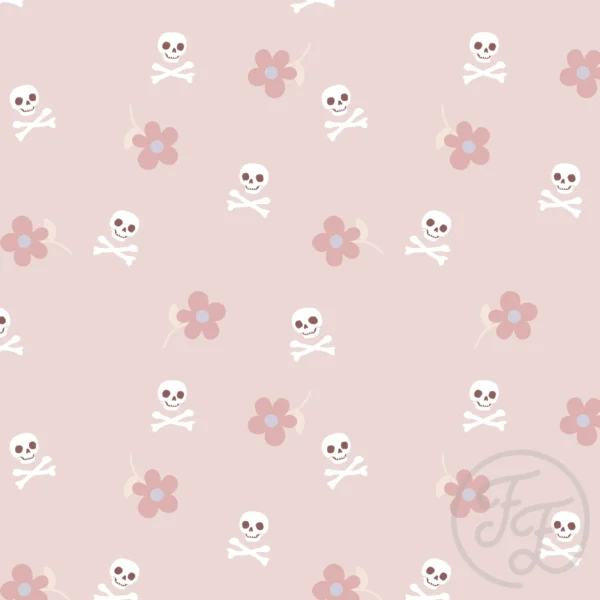 Skull and Bones Flower Pink Small
