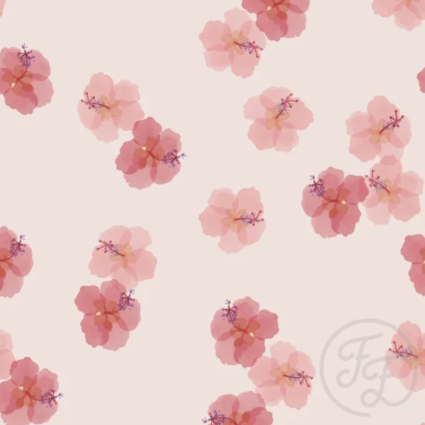Hawaiian Flowers Pink Big