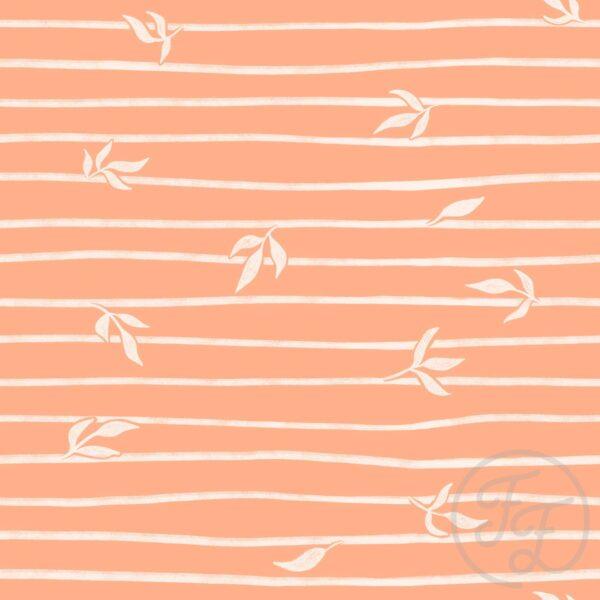 Leafy Stripes Light Cream on Peach