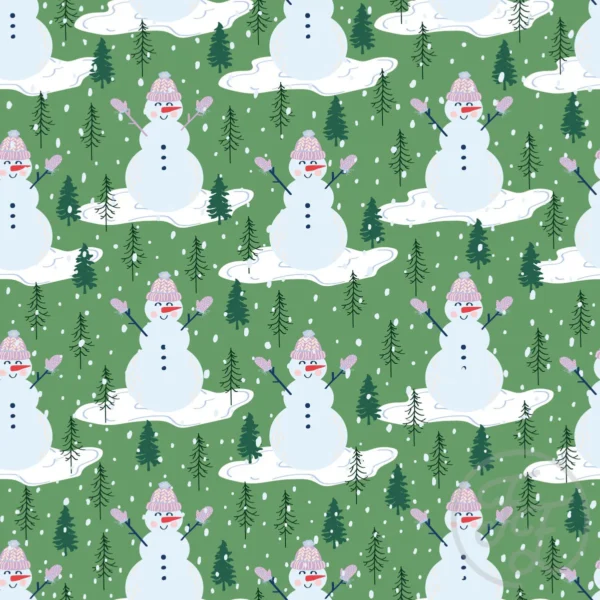 Snowman in muted green