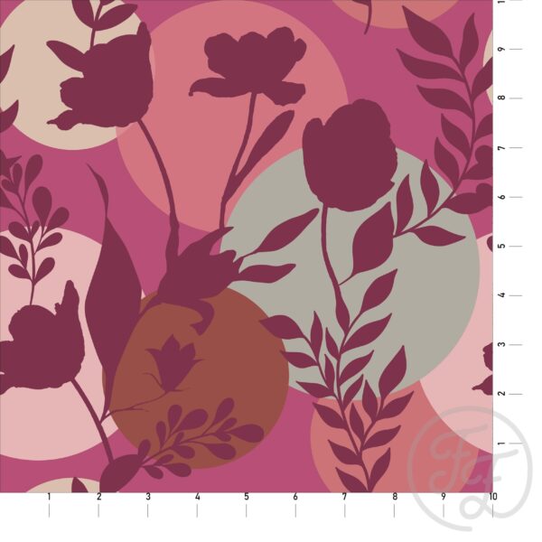 Maroon Solid Flower with Colorful Circle