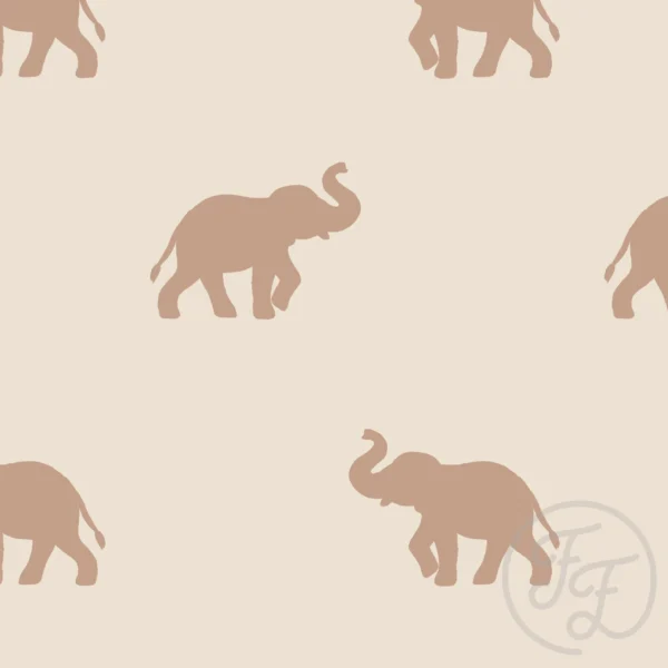 Elephant Silhouette Beige