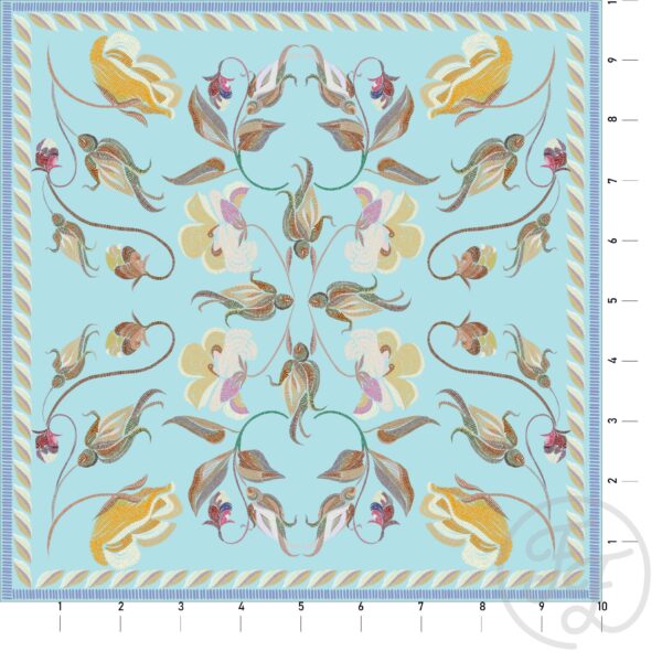 Delicate Embroidery in Sky Blue