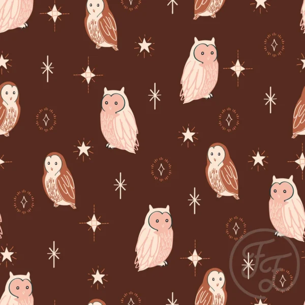 Owl and Stars in Metallic Bronze