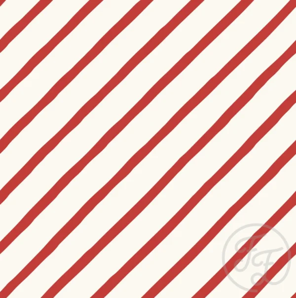 Candy Diagonal Stripe Cream Red