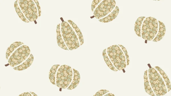 Floral Pumpkins Ochre Small