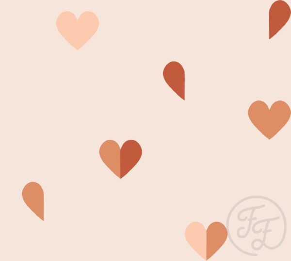 Hearts Peach Big