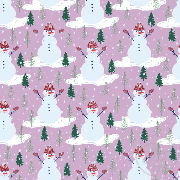 Snowman in magenta