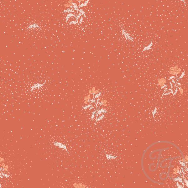 Floral Dots in Dark Coral