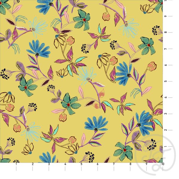 Painted Flora on Maize Yellow