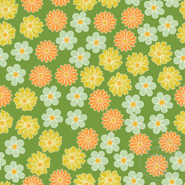 Flowers in Drab Green