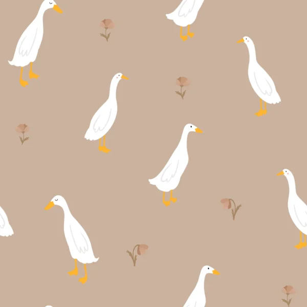 Goose and Flower Light Brown
