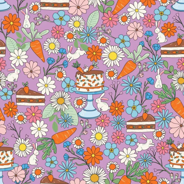 Carrot Cake in Pastel Violets