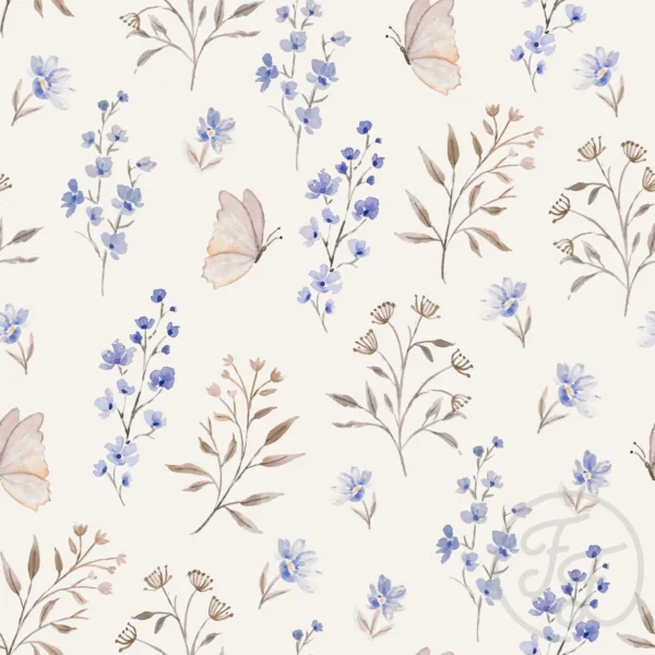 Flowers and Butterflies Violet Brown