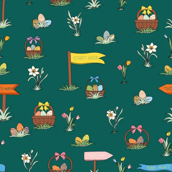 Easter Egg Hunt in Deep Sea Green