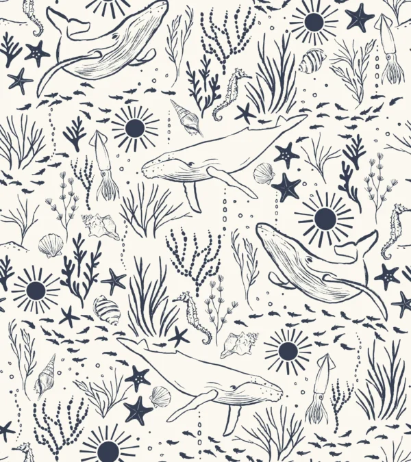 Under The Sea Navy Blue