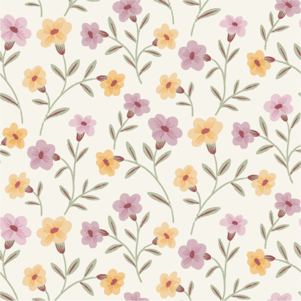Colourful Spring Flowers in Lilac and Yellow