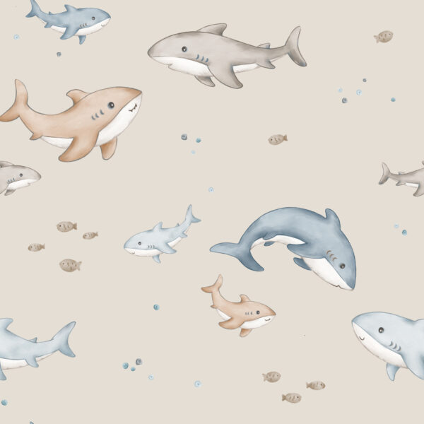 Shark and Baby Ecru
