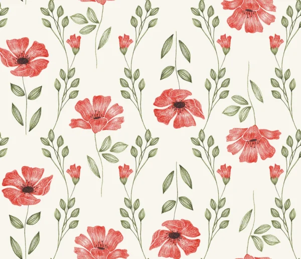 Poppy and Leaves