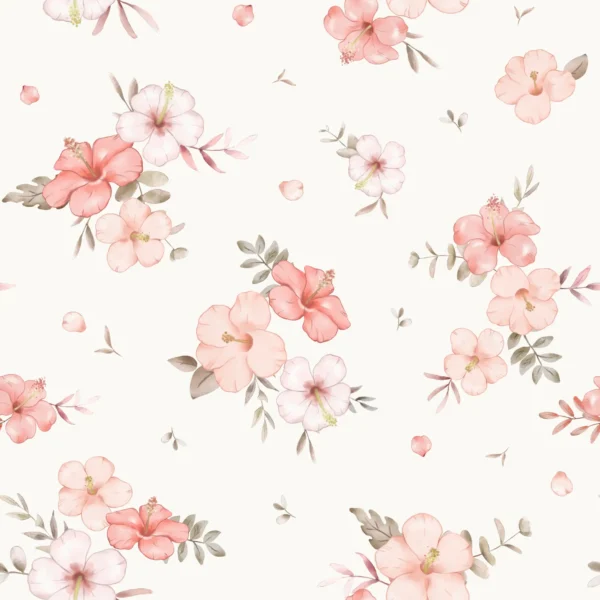 Floral Nalani Peach Offwhite