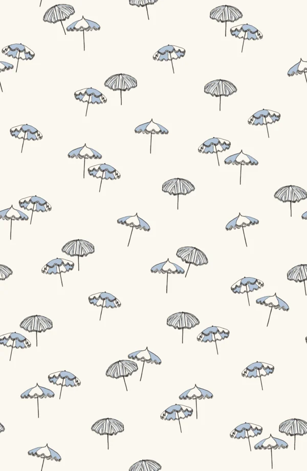Beach Umbrella Cream Light Blue