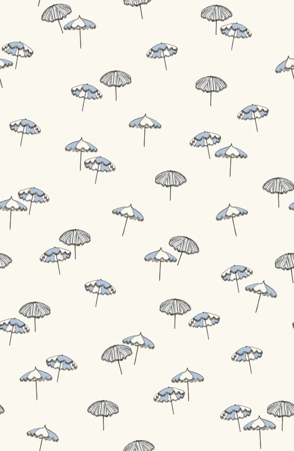 Beach Umbrella Cream Light Blue