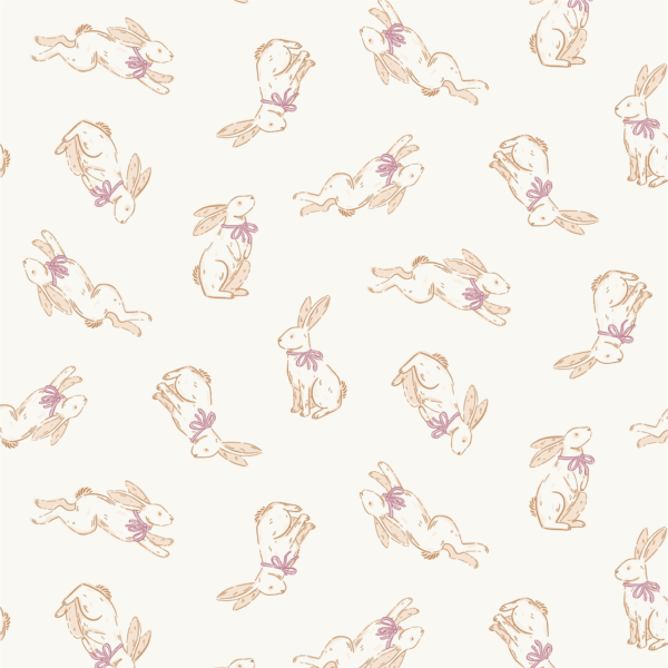 Minimalistic Spring Bunny with Lilac Bow