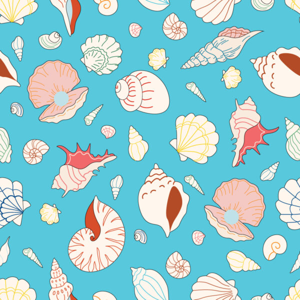 Seashells in Blue Hosta
