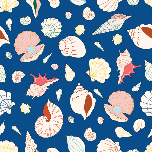 Seashells in Yale Blue