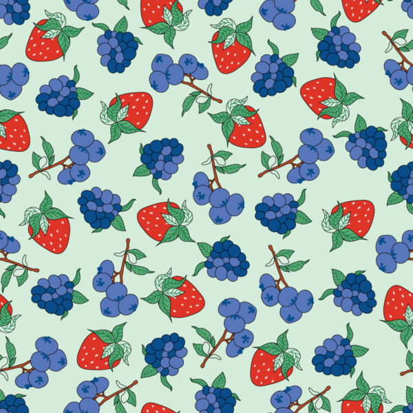 Berries in Tealish Green