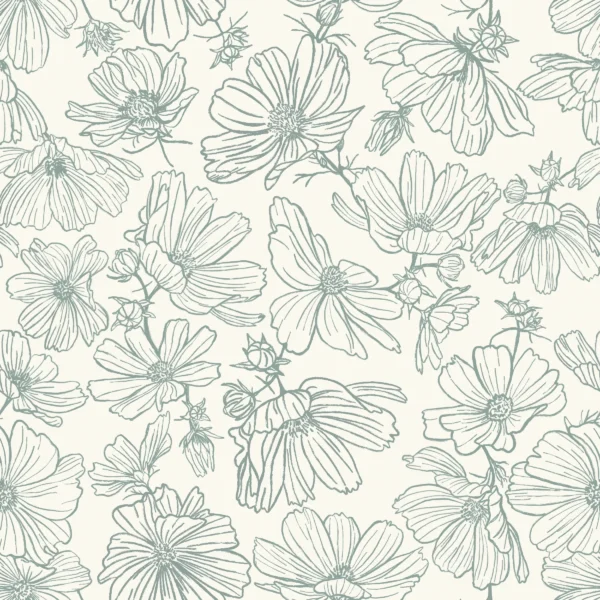 Summertime Floral Cream Green