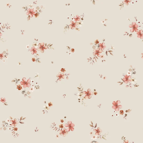 Floral Solveig Red Ecru