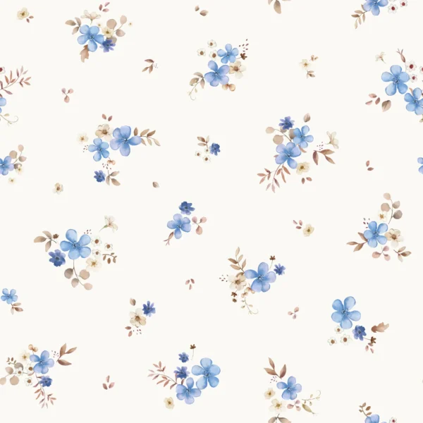 Floral Solveig Blue Offwhite