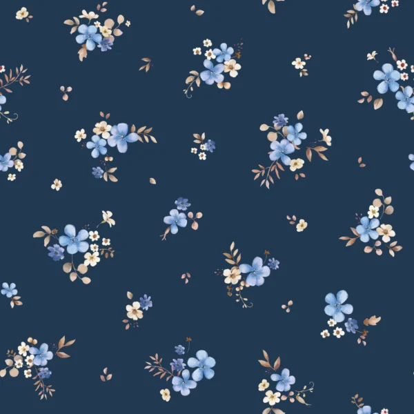 Floral Solveig Blue Navy