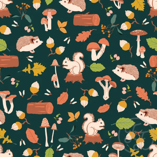 Hedgehogs, Squirrels, Acorn in Timber Green