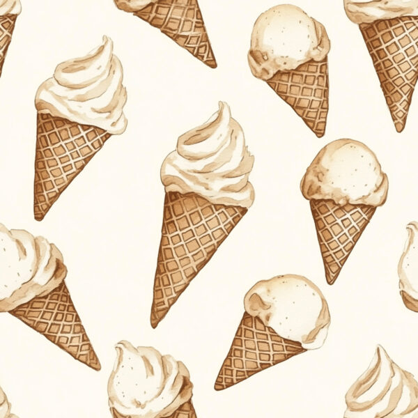 Ice Cream Sepia - Jersey 230 gsm - Per Half Meter