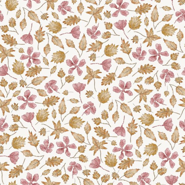 Autumn Leaves OldPink Flowers OffWhite
