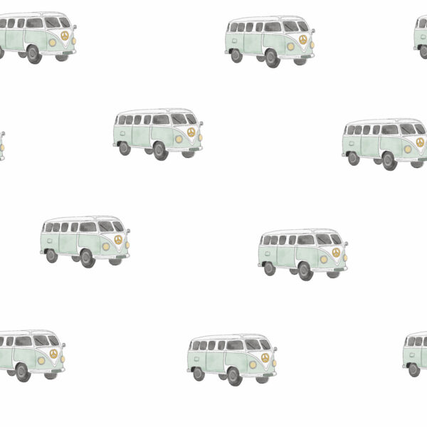 Van Cars Blue - Jersey 230 gsm - Per Half Meter