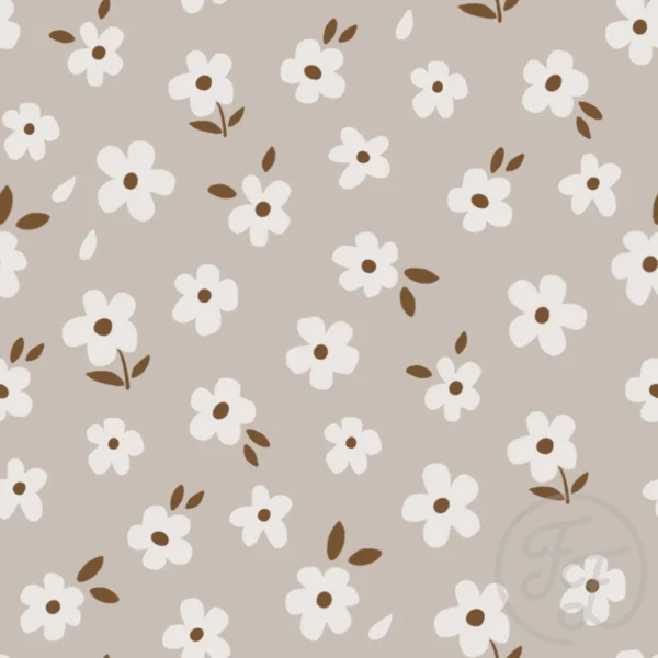 70s Flowers Grey