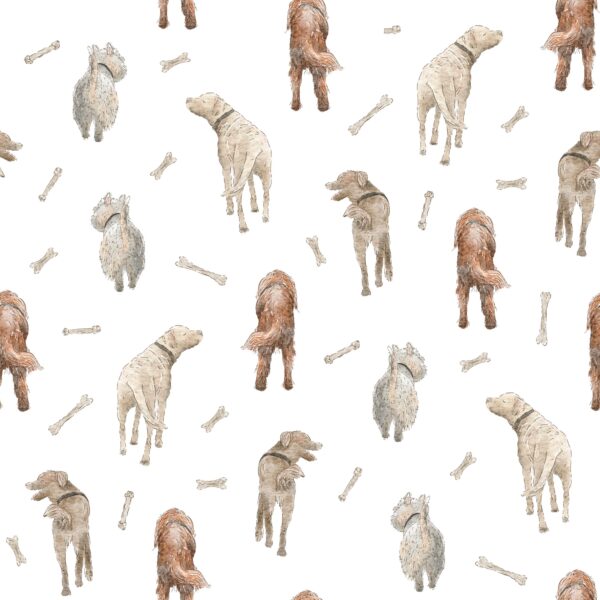 Dog Bums With Bones White