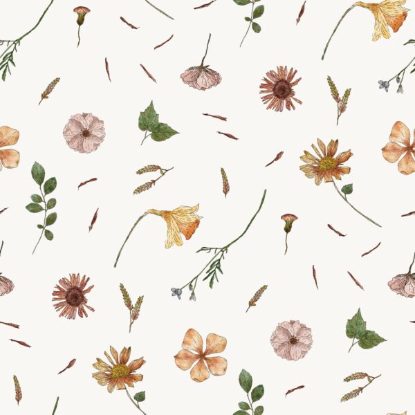 Watercolor Flowers OffWhite
